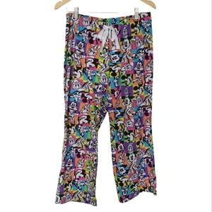 Disney Pajama Bottoms Size XL Sleeve Pants Mickey Donald Goofy Elastic Waist